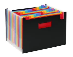 Teczka z przegrodami Rainbow Class, 25 części, czarna, PP, VIQUEL